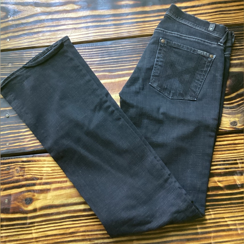 7 For All Mankind Women's Black Boot Cut Jeans Size 27